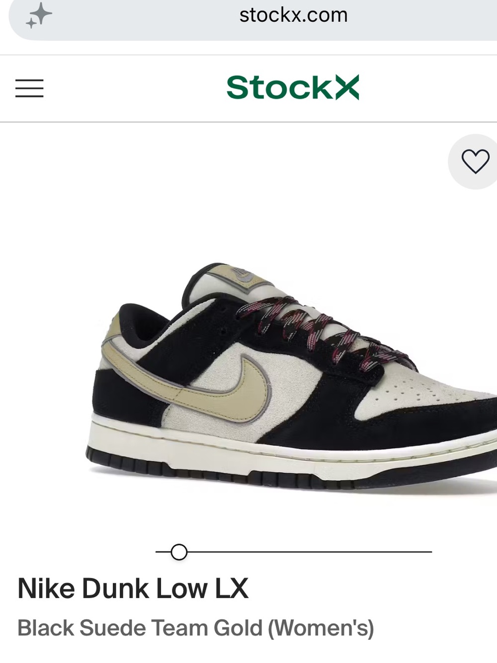 Nike Dunk Low LX - Black Suede with Team Gold Swoosh